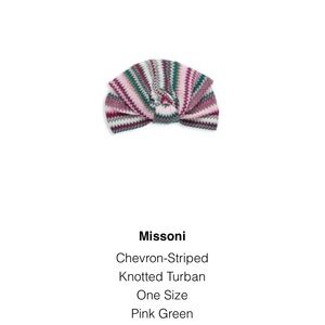 Never worn, missoni knit turban.  Make me an offer!